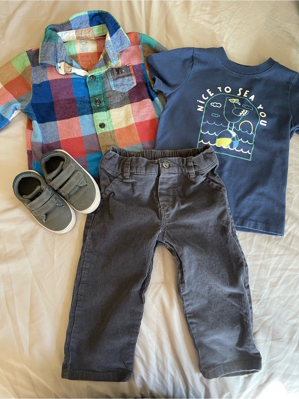 4-Piece Toddler Navy Corduroy Pants - Classic Everyday Bottoms & Shoes 5C